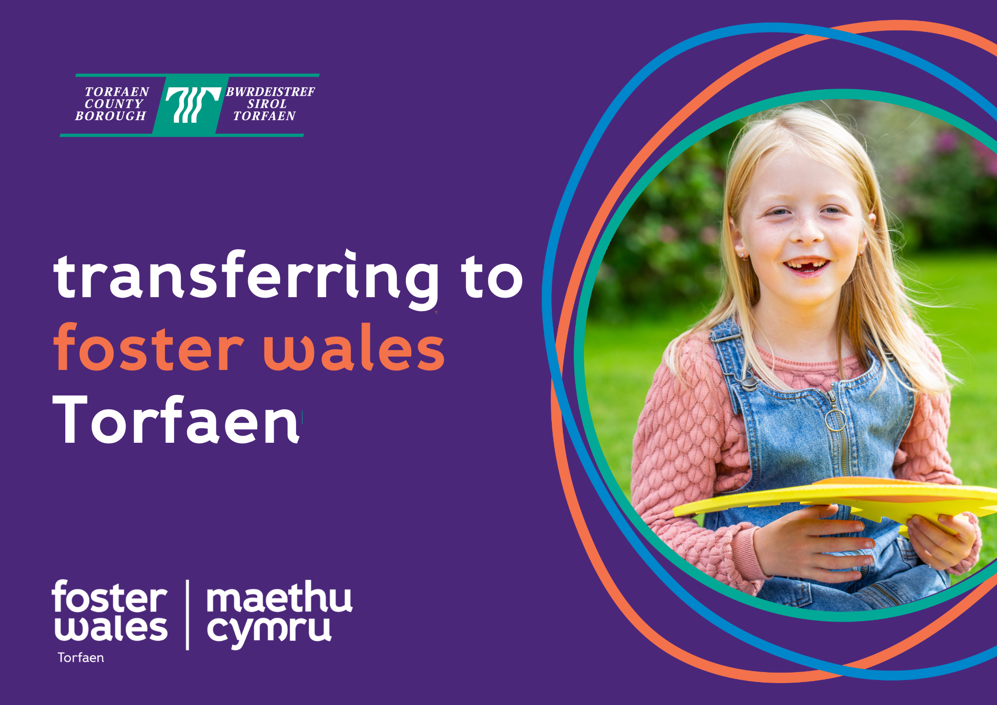 Transfer to foster wales graphic with young child